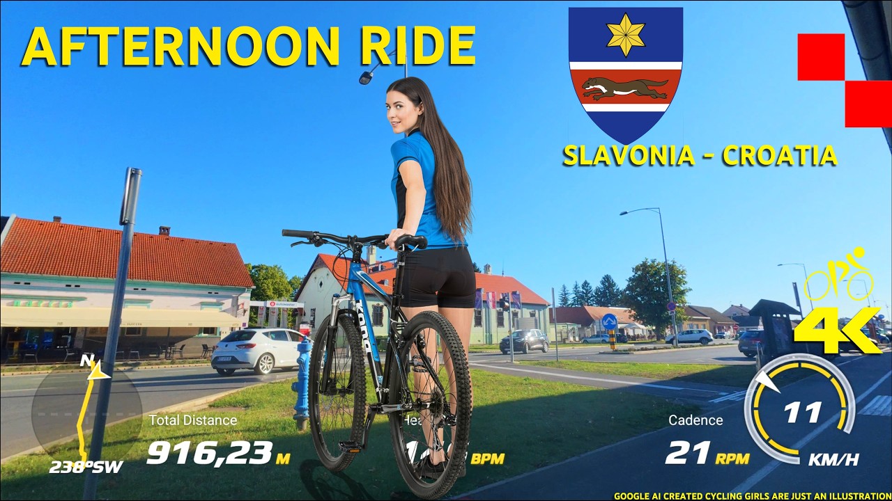 25-minutna vožnja Slavonijom(Bizovac-Novaki-Brođanci)🚴 | 4K virtualni trening s telemetrijom