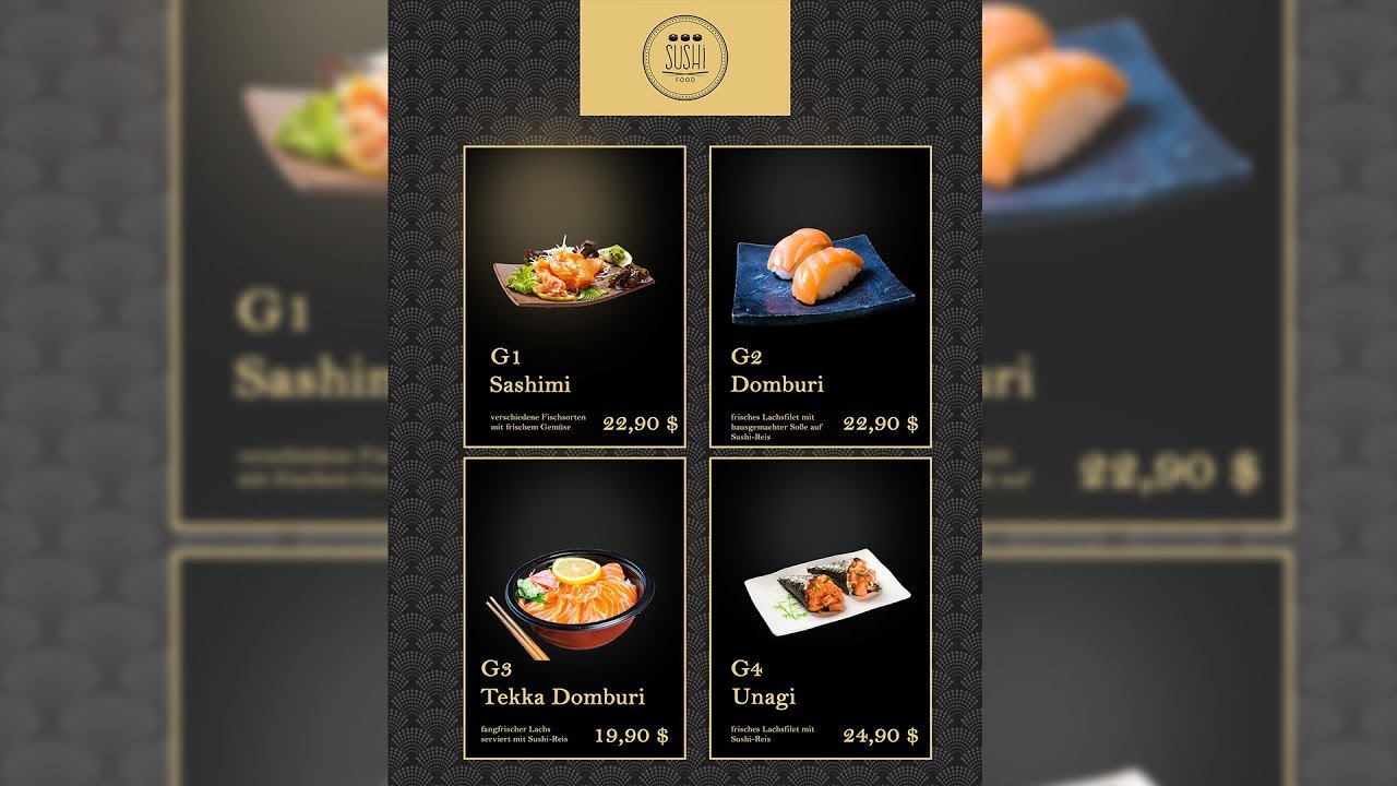Sushi Speisekarte erstellen mit Photoshop