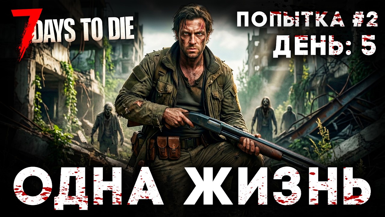 ОДНА ЖИЗНЬ! СЛОЖНОСТЬ: БЕЗУМЕЦ | ПОПЫТКА №2 | ДЕНЬ: 5 | 7 Days To Die #7daystodie #выживание