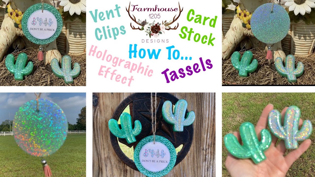Car Freshie & Ventie Tutorial *Create holo finish, attach vent clips, tassel and card stock*