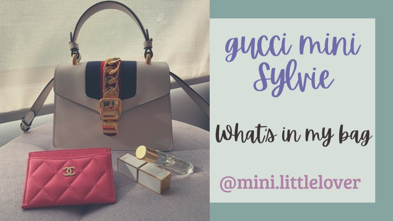 Gucci Sylvie Mini in White | What's in my bag?