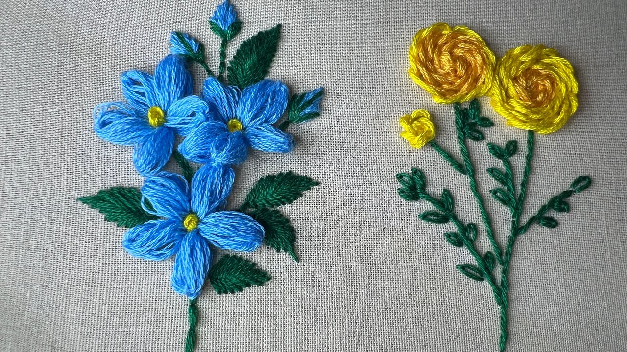 Beautiful flower hand embroidery  #embroidery 