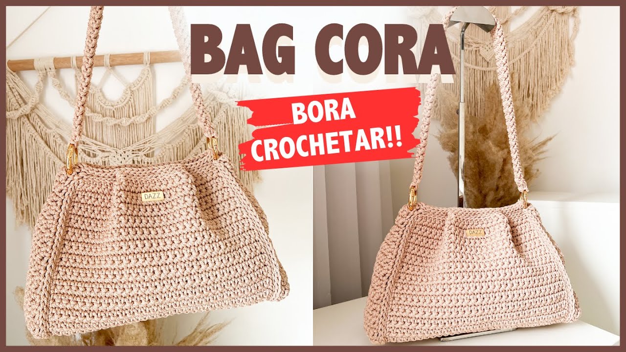 A Bolsa Cora é a Bolsa de Crochê que Você Procura! Linda e Espaçosa feita com Fio Náutico Poliéster