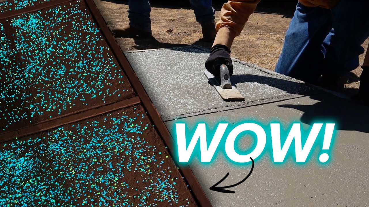 Installing Glow in the Dark Rocks in Concrete