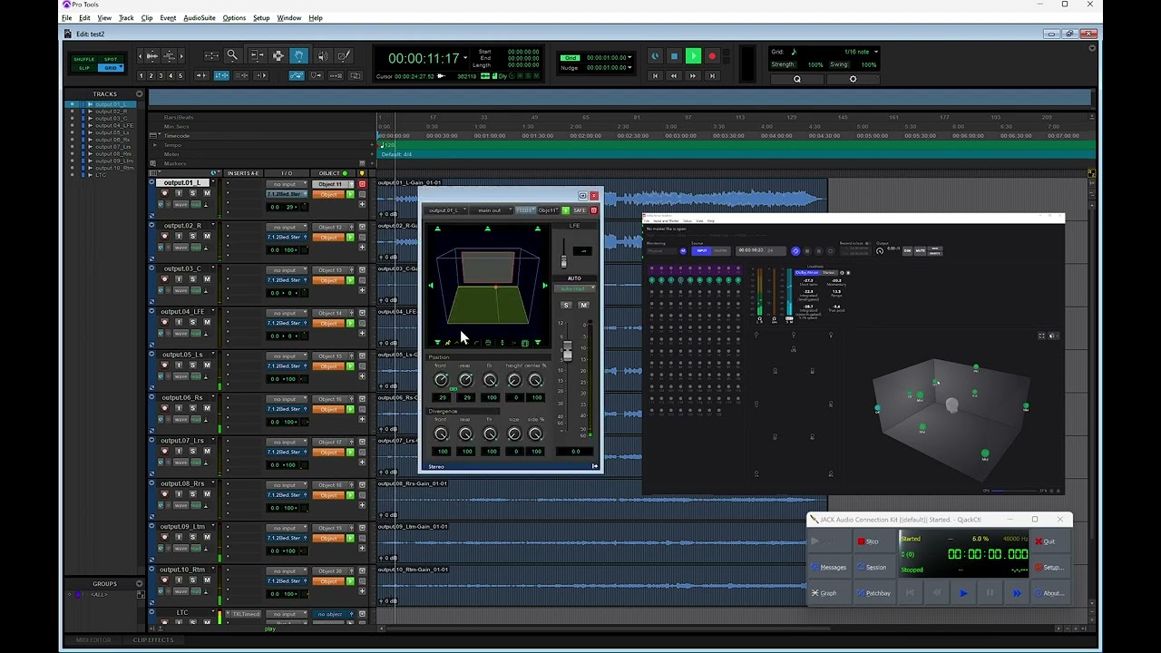 Windows ProTools +Dolby  Atmos Renderer Using JackAudio/JackNet NetJack2