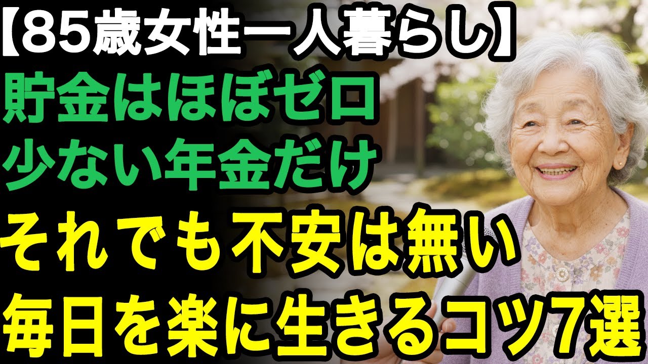 85歳女性の一人暮らし「毎日が気楽で楽しい」貯金ゼロ、少ない年金でも不安なく毎日を楽に生きる7つのコツ【60代以上の方へ/老後の幸せ/シニア】