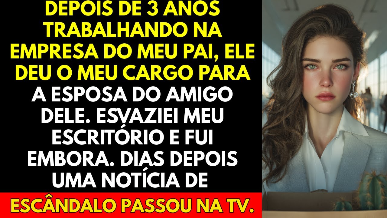 Depois de 3 anos trabalhando na empresa do meu pai, ele deu o meu cargo para a esposa do amigo dele.