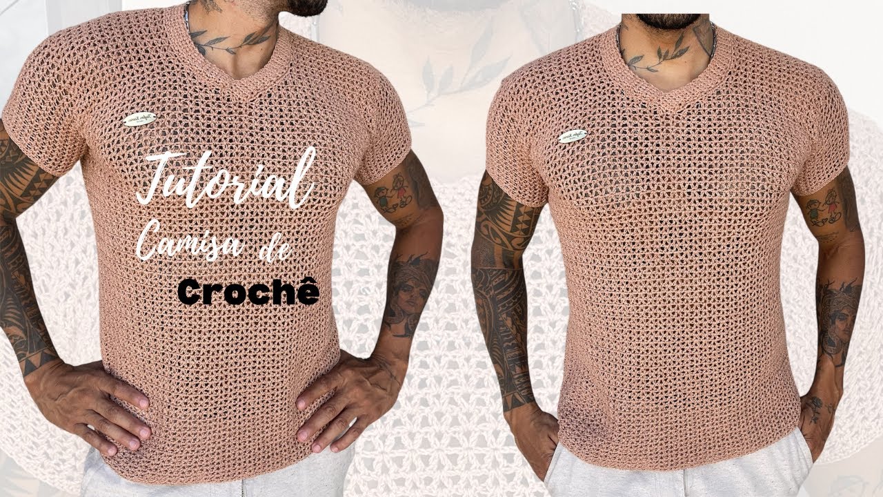 Passo a Passo CAMISA  de crochê GOLA V