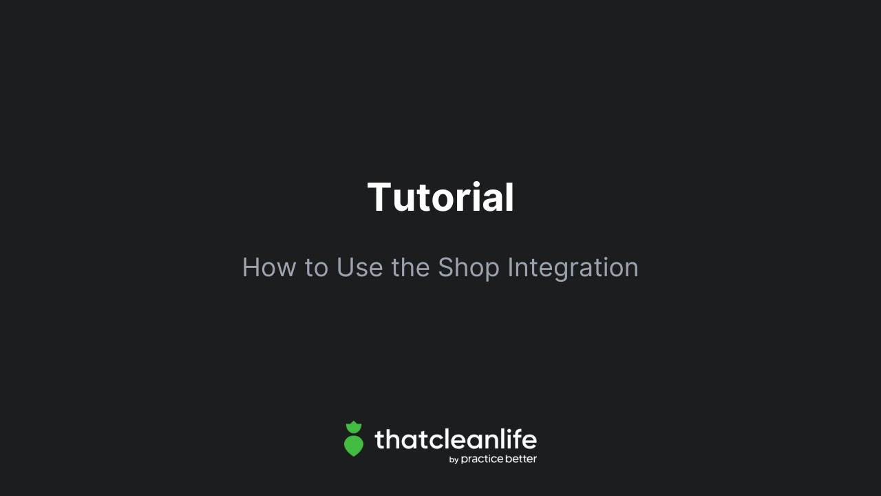 How to Use the Shop Integration