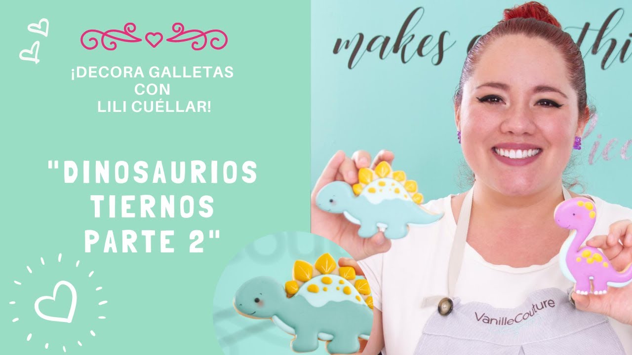 Decorando galletas de dinosaurios - galletas (parte 2 de 2)