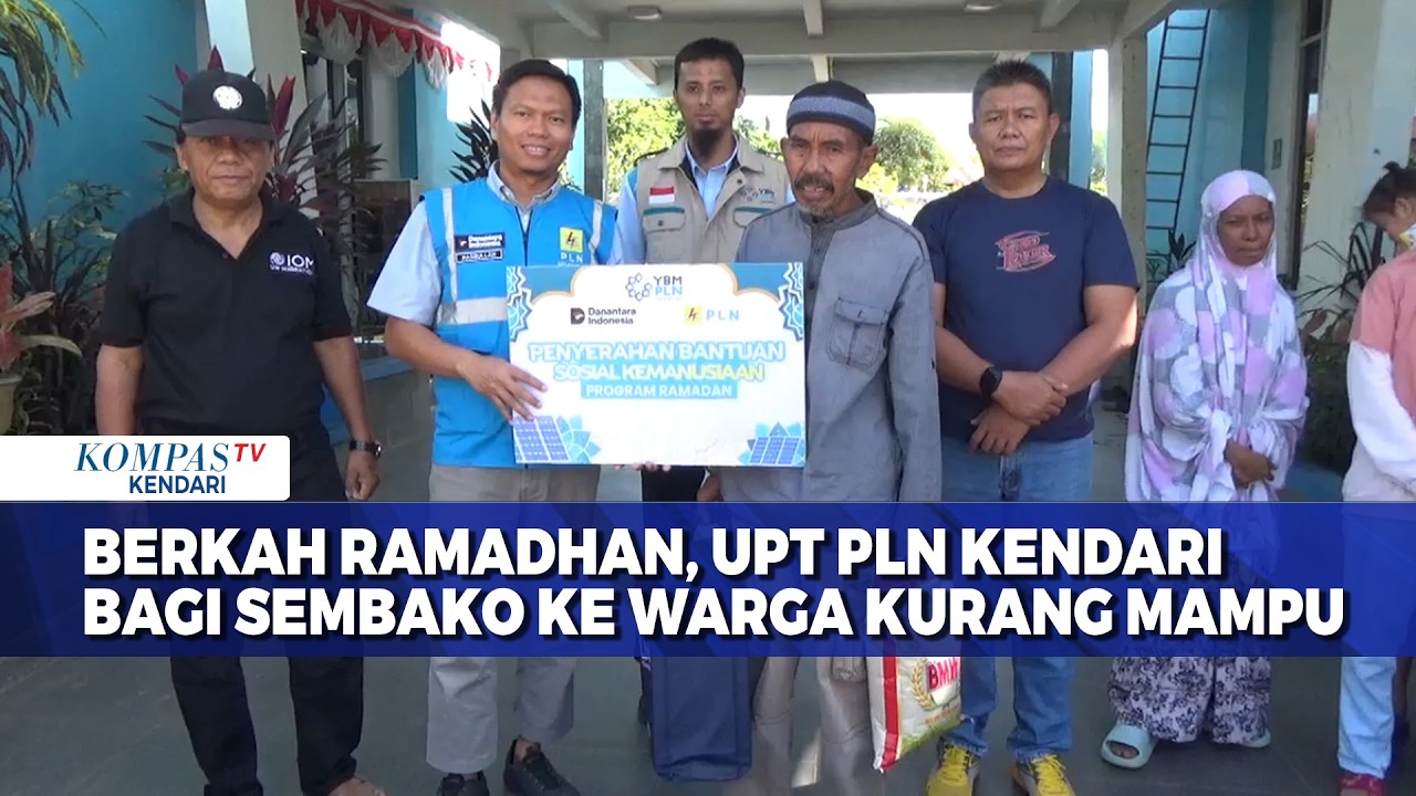 Berkah Ramadhan, UPT PLN Kendari Bagi Sembako Ke Warga Kurang Mampu