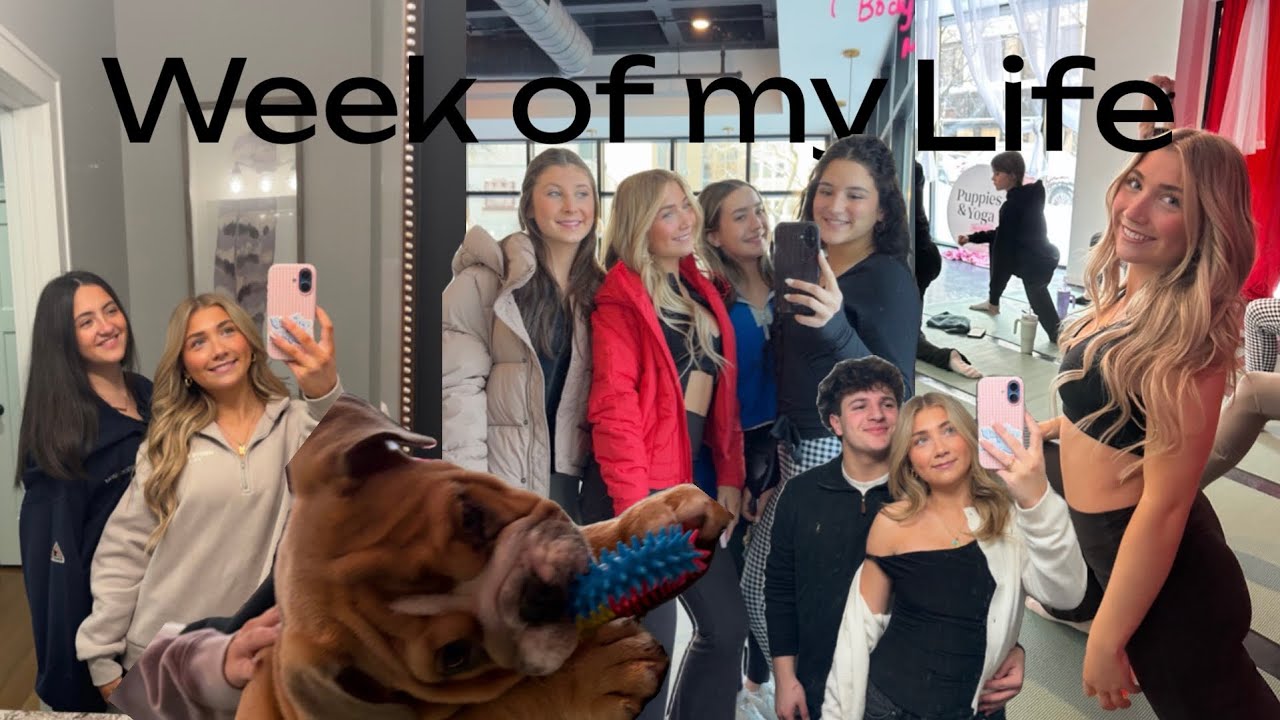 Week in my life . Puppy yoga + friends 