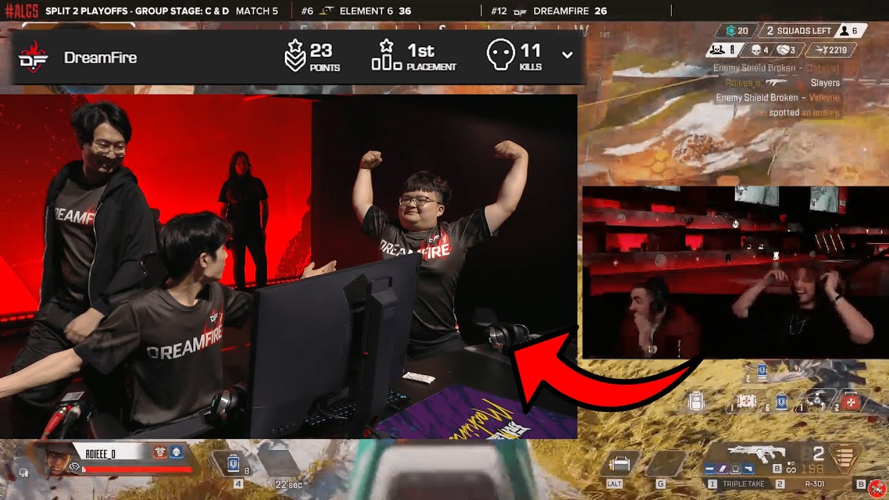 the crowd went absolutely WILD after DF Roieee got his FIRST win in ALGS! 🤣