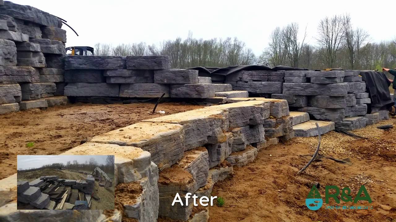 Retaining Wall Before and After. You Have to See the Difference for Yourself