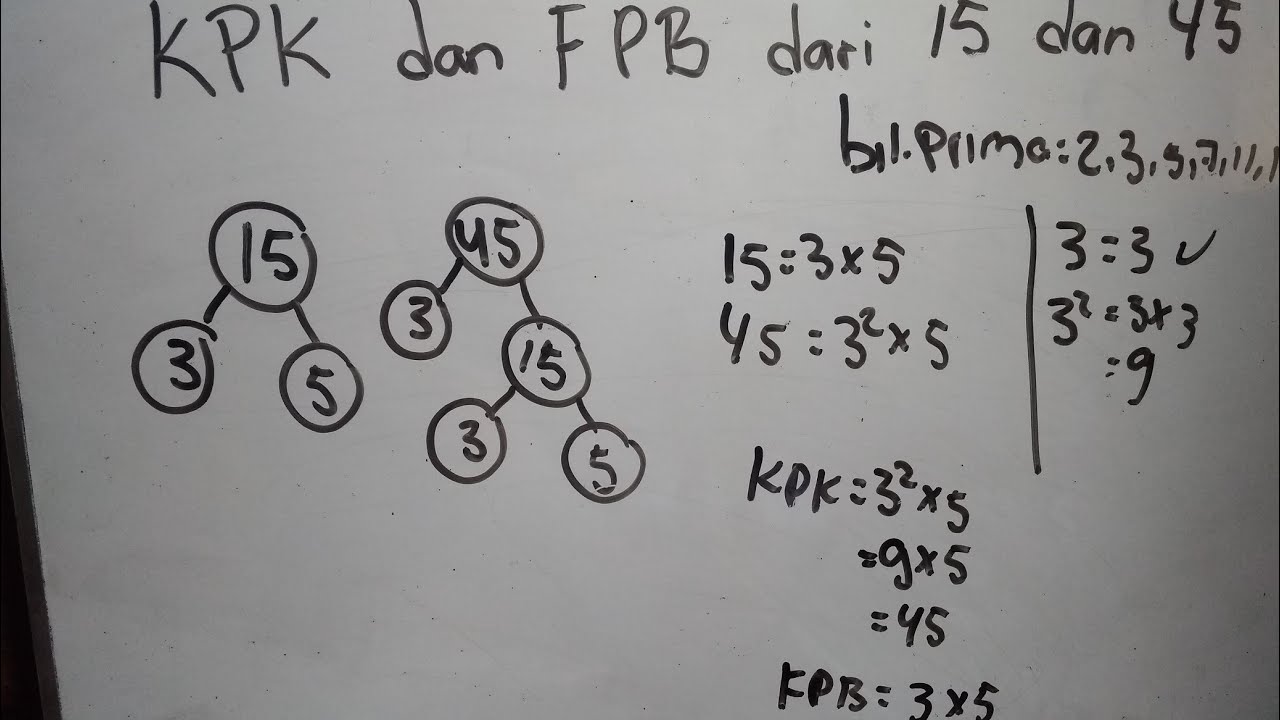 KPK dan FPB dari 15 dan 45