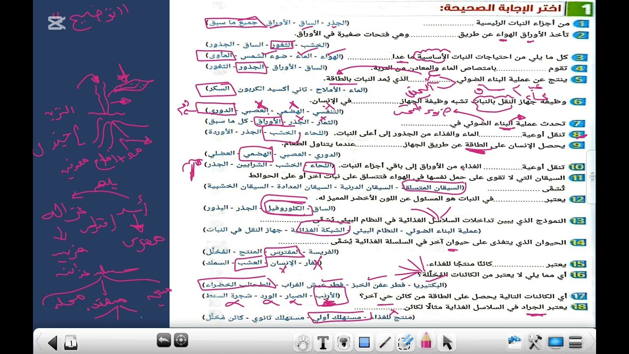 المراجعه النهائيه في العلوم للصف الخامس 