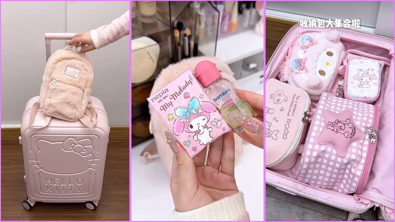 Pink Bliss🎀 | Pink Luggage Packing For Travel | Messy vanity Organization✨