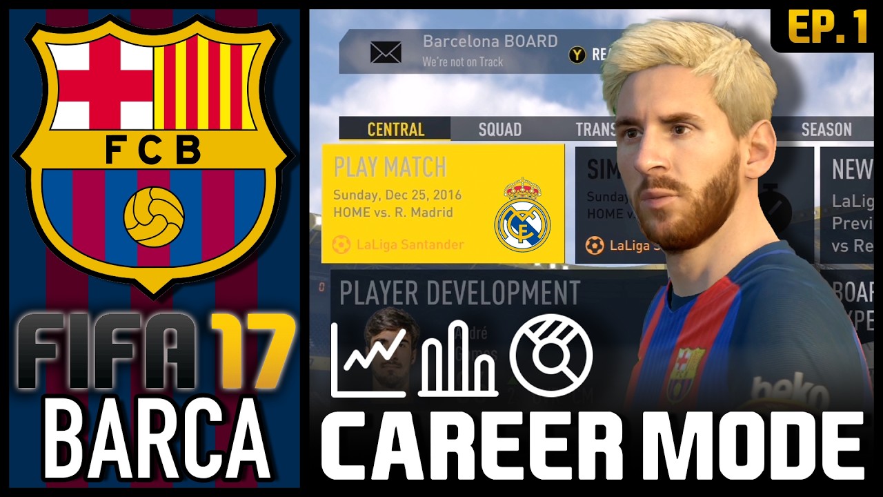 Играю за &laquo;Барселону&raquo; в режиме карьеры FIFA 17 в 2026 году.
