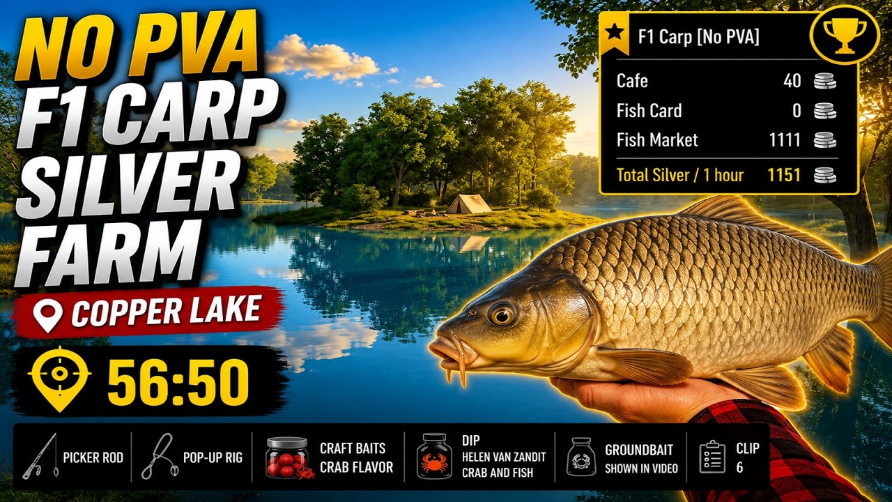 🚫 No PVA F1 Carp Farm 💰 1151 Silver/Hour on Copper Lake | Best Setup | RF4 2026