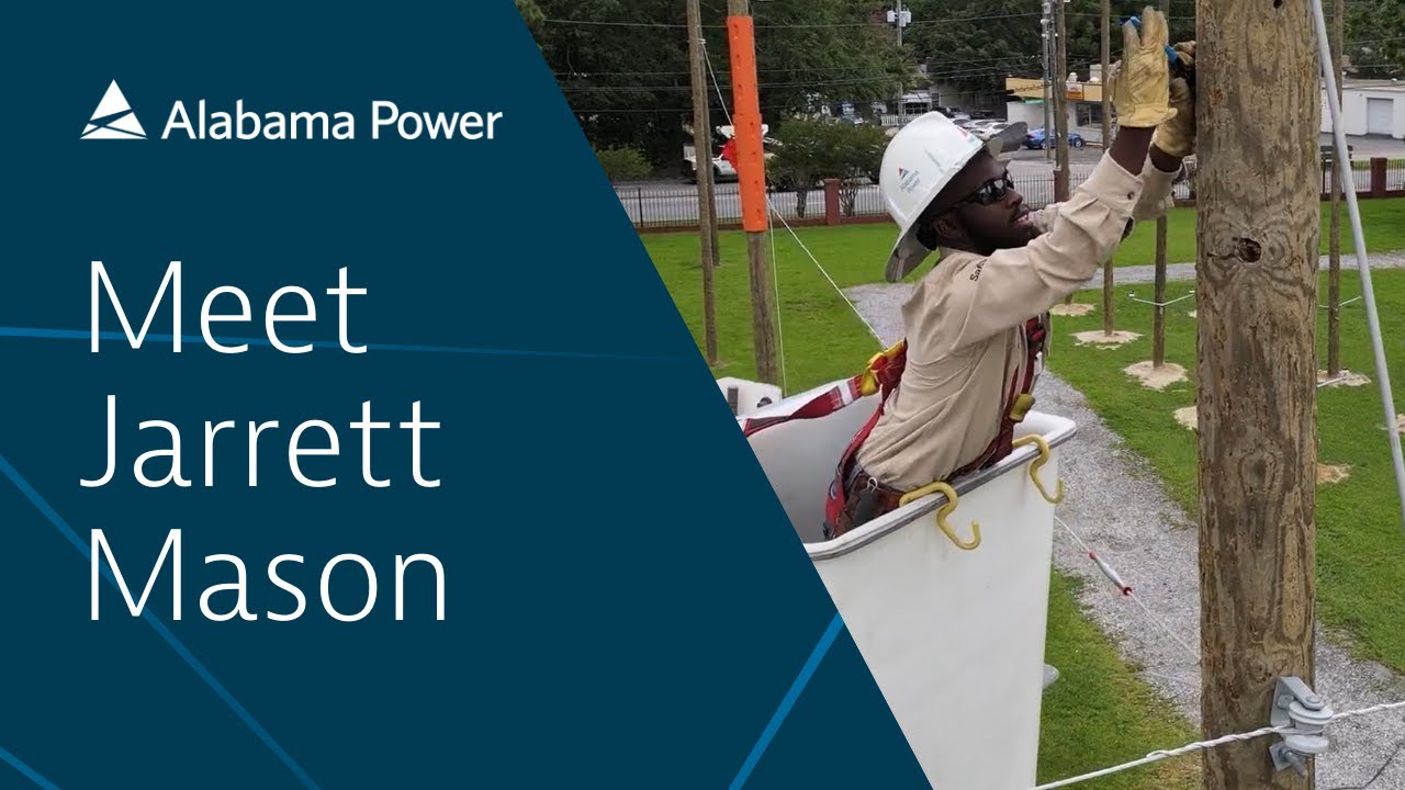 Jarrett Mason shares experience in the Alabama lineworker training program at Bishop State Community