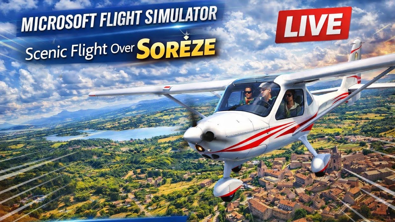 LIVE Scenic Flight Over Sorèze 🇫🇷 | Flight Design CTLS | MSFS