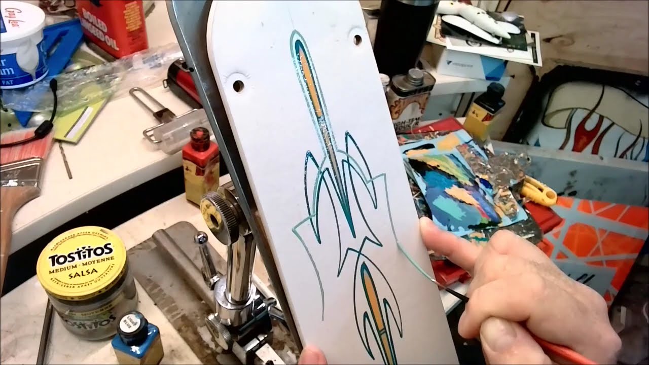 Practice pinstriping panel