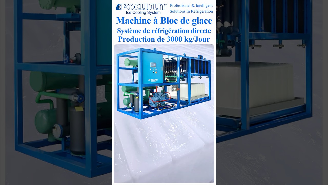 Focusun Machine &agrave; bloc de glace 3000 kg/jour &ndash; Test r&eacute;ussi en usine ! #icemachinefactory #icemachine