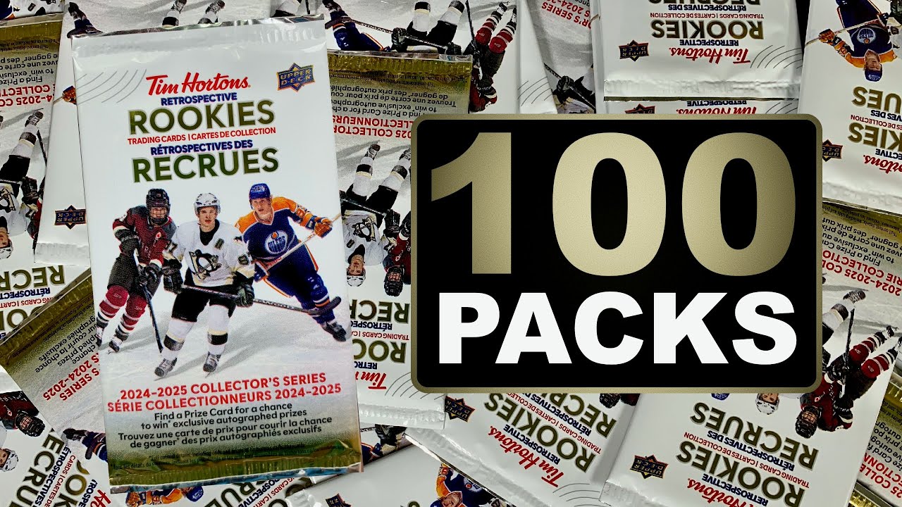 Opening 100 Packs of 2024-25 Upper Deck Tim Hortons Retrospective Rookies Hockey Trading Cards