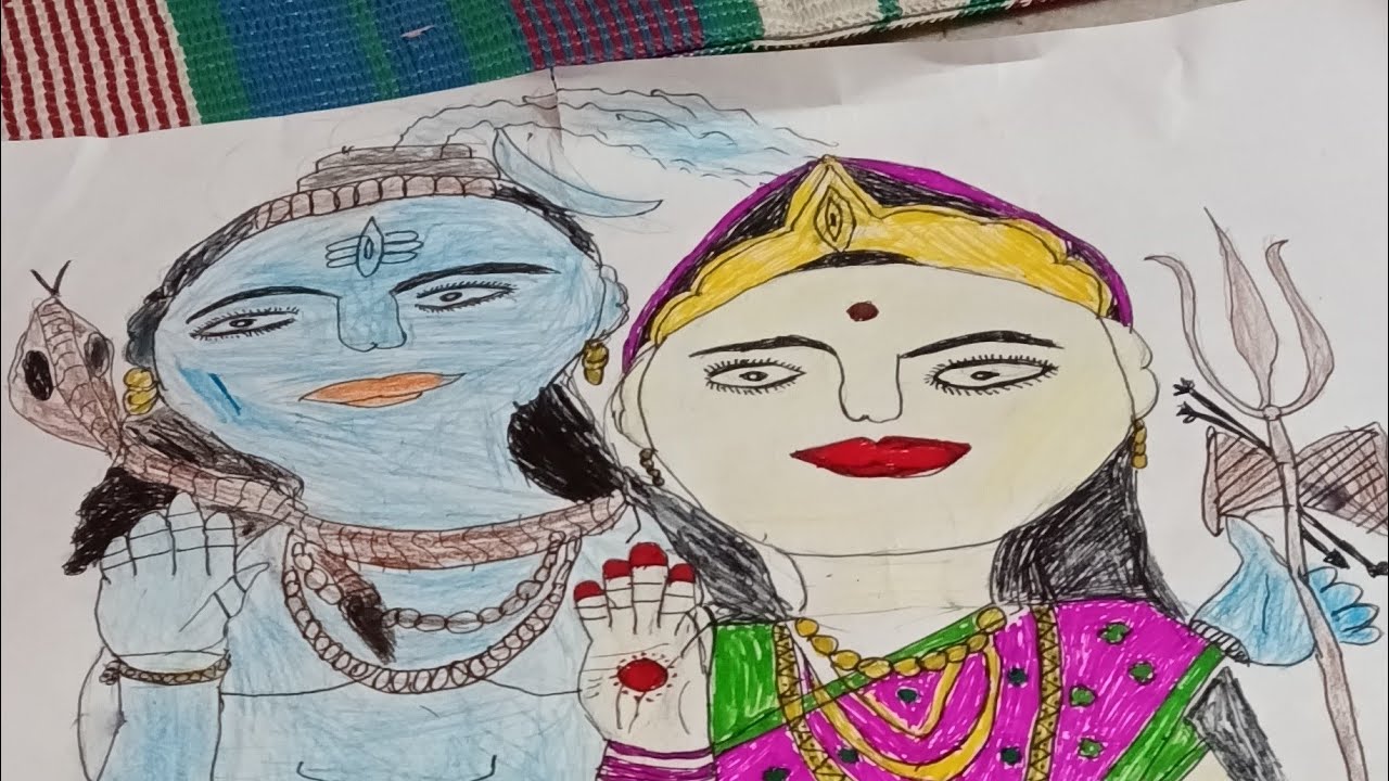 महादेव पार्वती की पावन ड्राइंग लाइव स्टेप-बाय-स्टेप बनाएं#MahadevArt,#ParvatiDrawing, #LiveSketch,