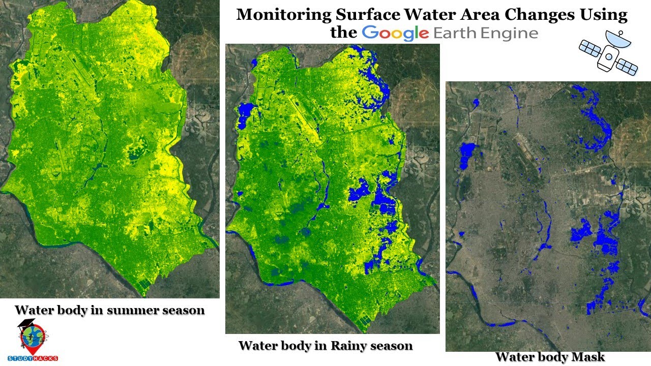 Monitoring Surface Water Area Changes Using the Google Earth Engine || Surface Water mapping in GEE