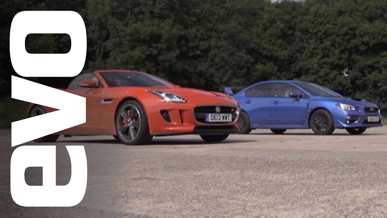 Jaguar F-type V6 S v Subaru WRX STI | evo DRAG BATTLE