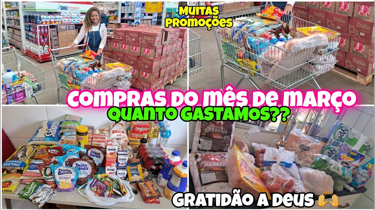 COMPRAS DO MÊS DE MARÇO 2026 🛒 Para 4 PESSOAS VLOG no ATACADİSTA Quanto GASTAMOS ?