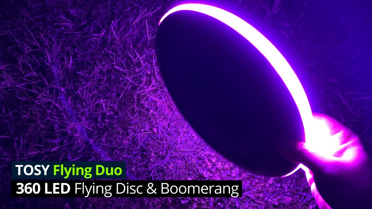 🖸 TOSY Flying Duo: 360-LED Flying Disc & Boomerang ►► Gadgetify