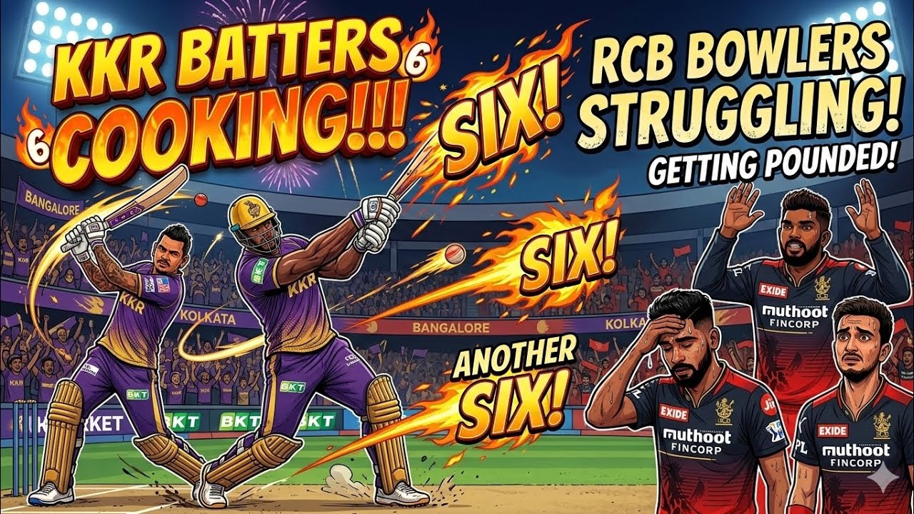 POWERPlay Score 150 plus 🤣 Only Six and Four Bangalore bowlers got Cooked by KkR BATTERS #kkr #rcb 