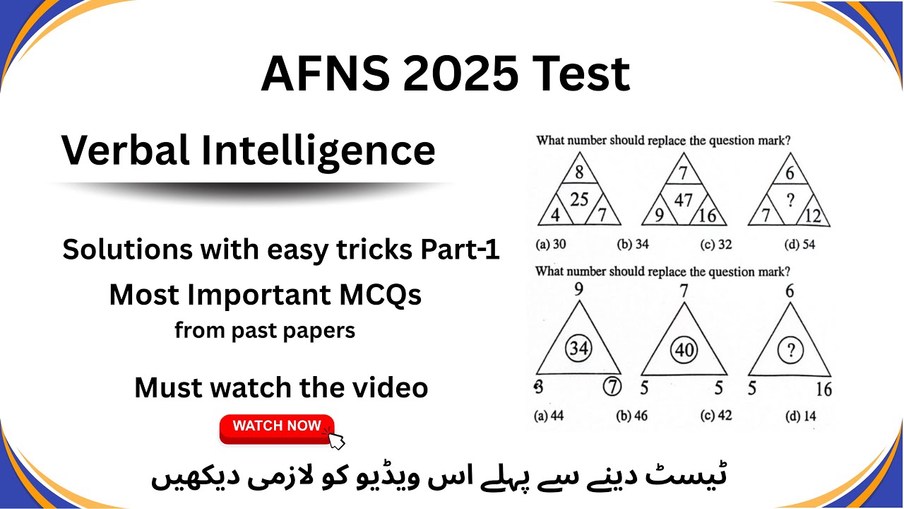 Verbal Intelligence Initial test AFNS #afns #afnstest #intelligencetest #verbalreasoning #2025