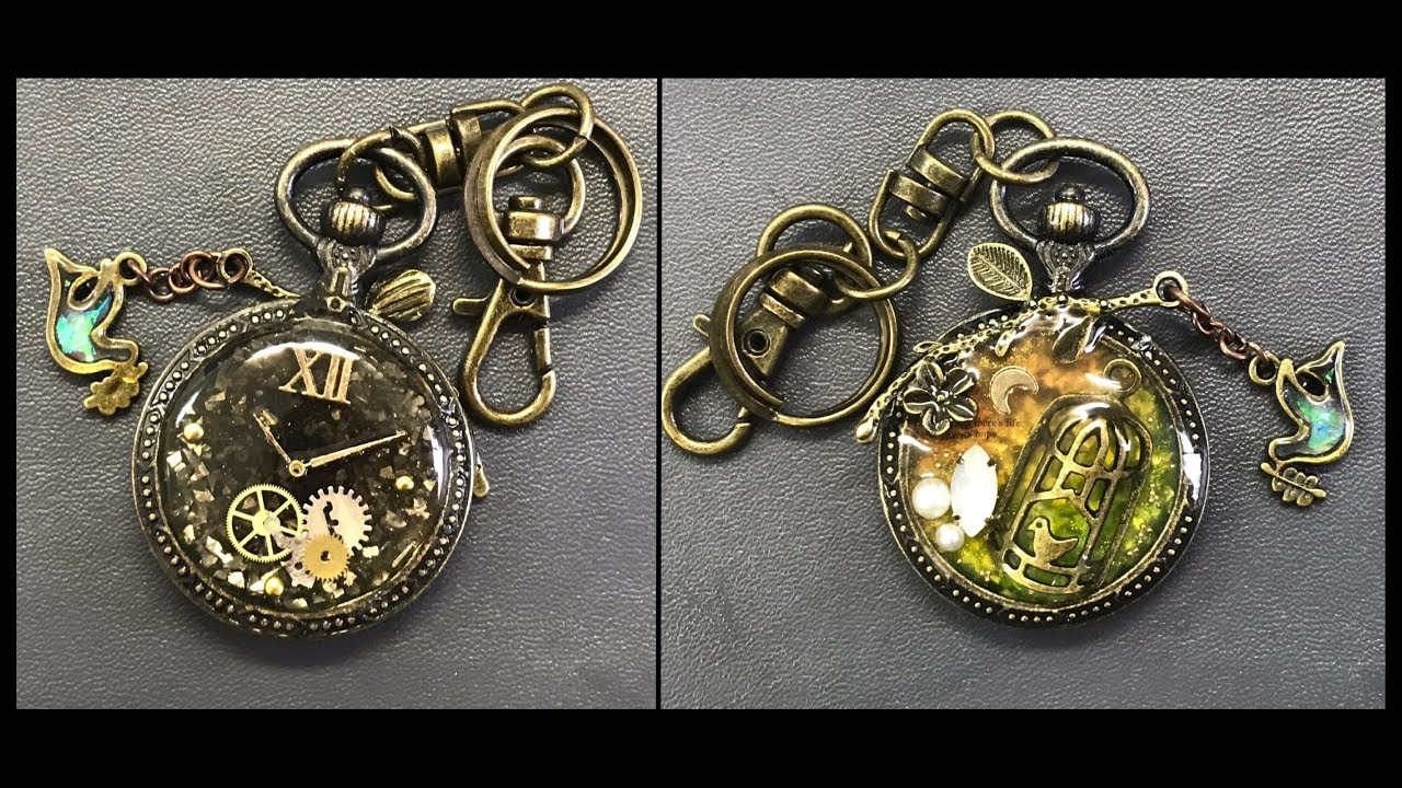 【UVレジン 100均】アンティーク懐中時計作ってみました！   resin
