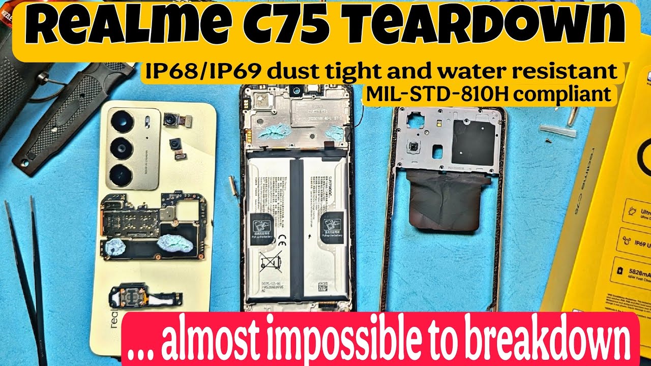 Разборка и тест на прочность Realme C75 — прочный смартфон с поддельными камерами