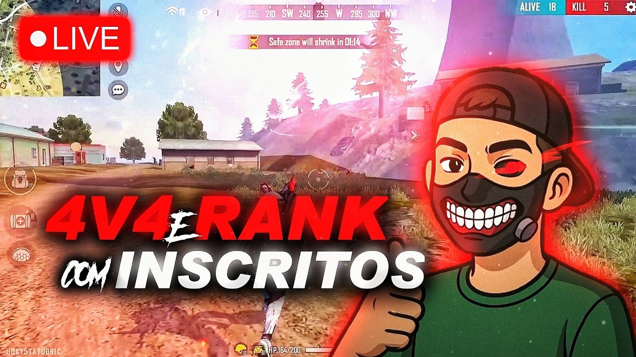 FREE FIRE AO VIVO🖤😜 4V4 OU 6V6 🖤😜 JOGANDO COM INSCRITOS 🖤😜 O CANSADO TA ON 🔥🖤😜 #7k