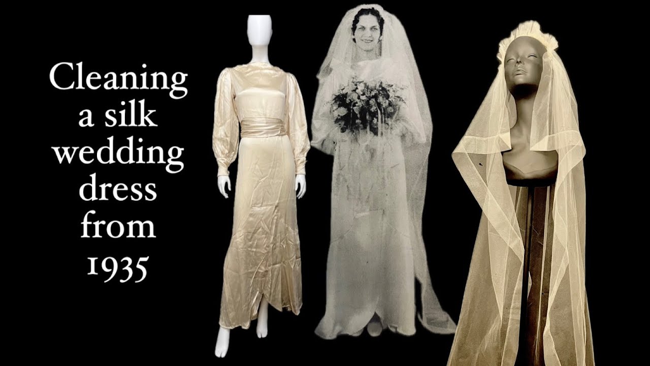 What looked to be rather plain on a hanger turns out to be a gorgeous 1930’s wedding dress.