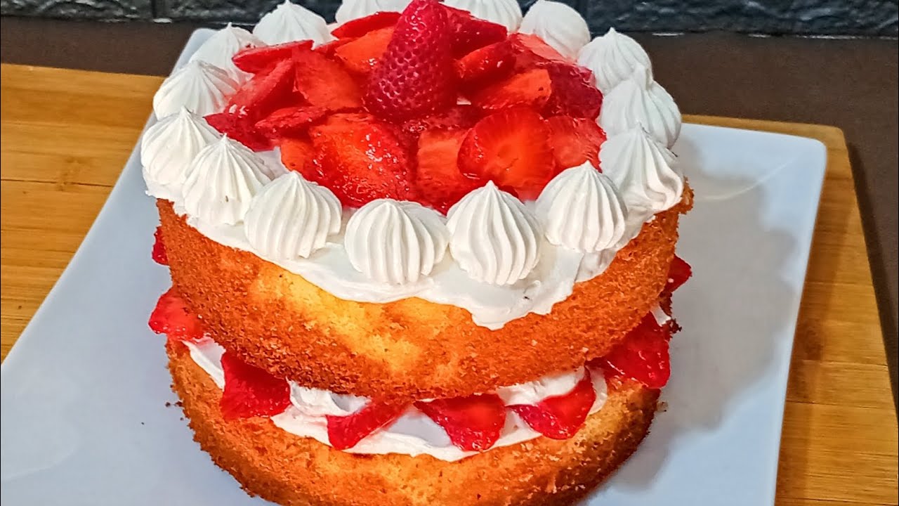 Strawberry Chiffon Short Cake Recipe | My best ever Cake 🍰 Recipe by Kitchen in Budget