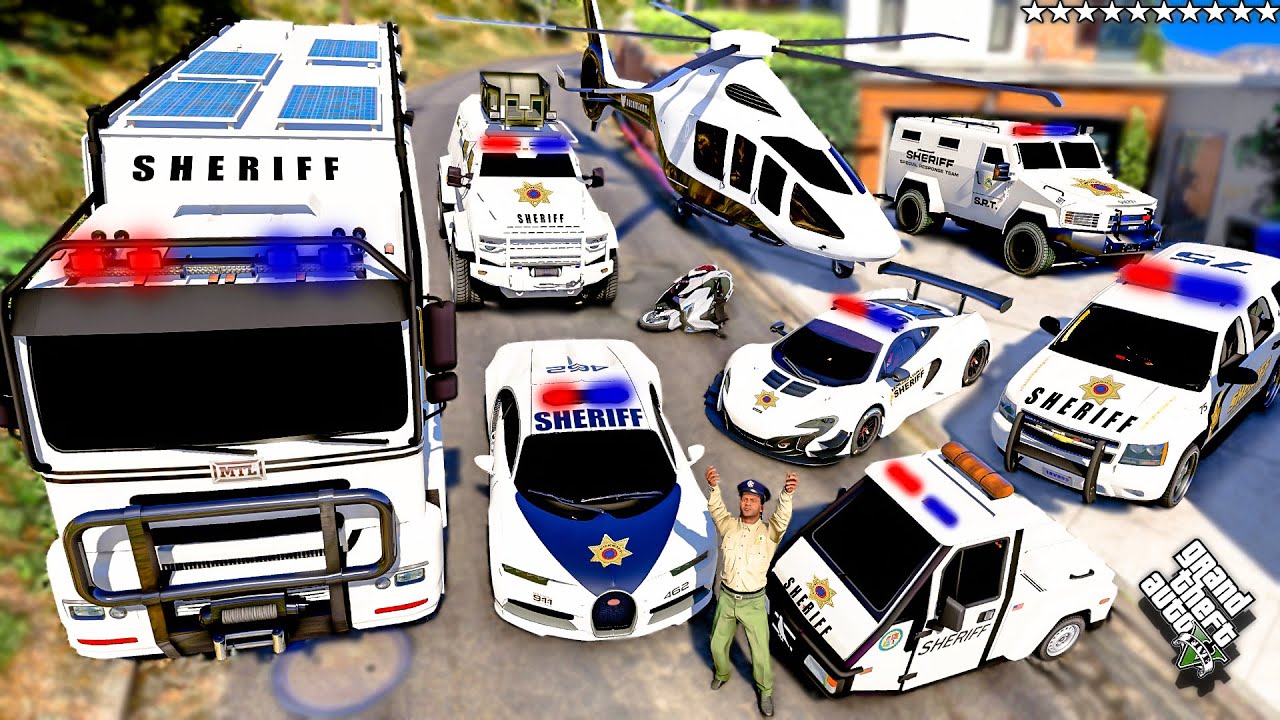 GTA 5 - Stealing Sheriff Department Vehicles with Franklin! (Real Life Cars #102)