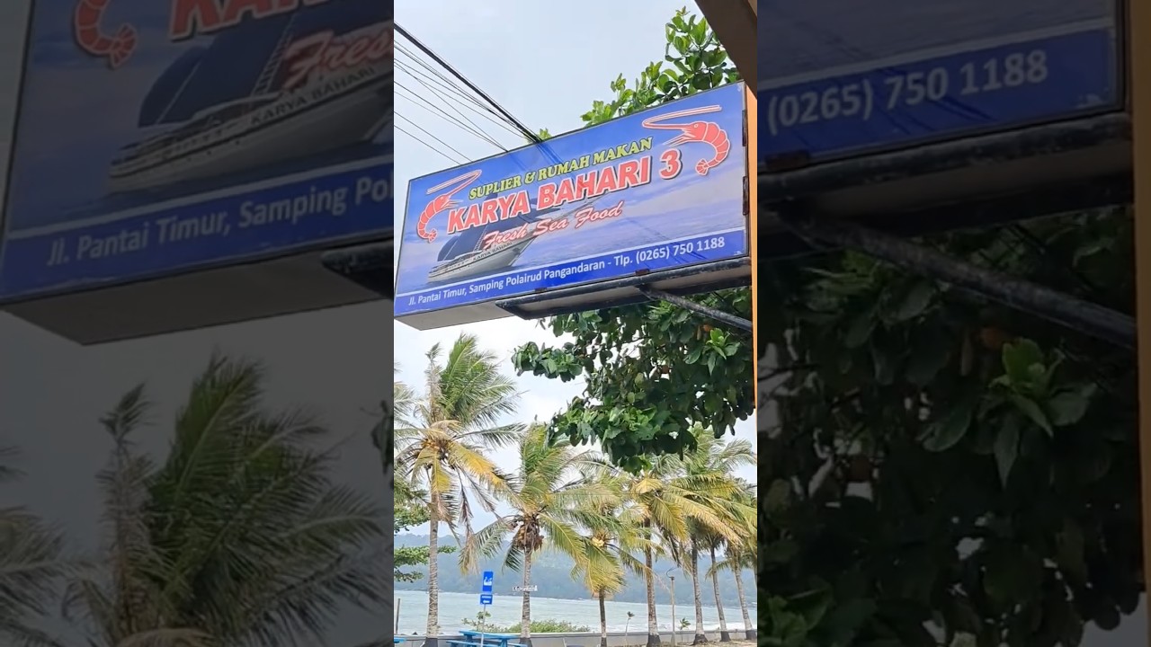 Karya Bahari  resto fresh sea food legend di pantai timur Pangandaran. #pangandaran #karyabahari