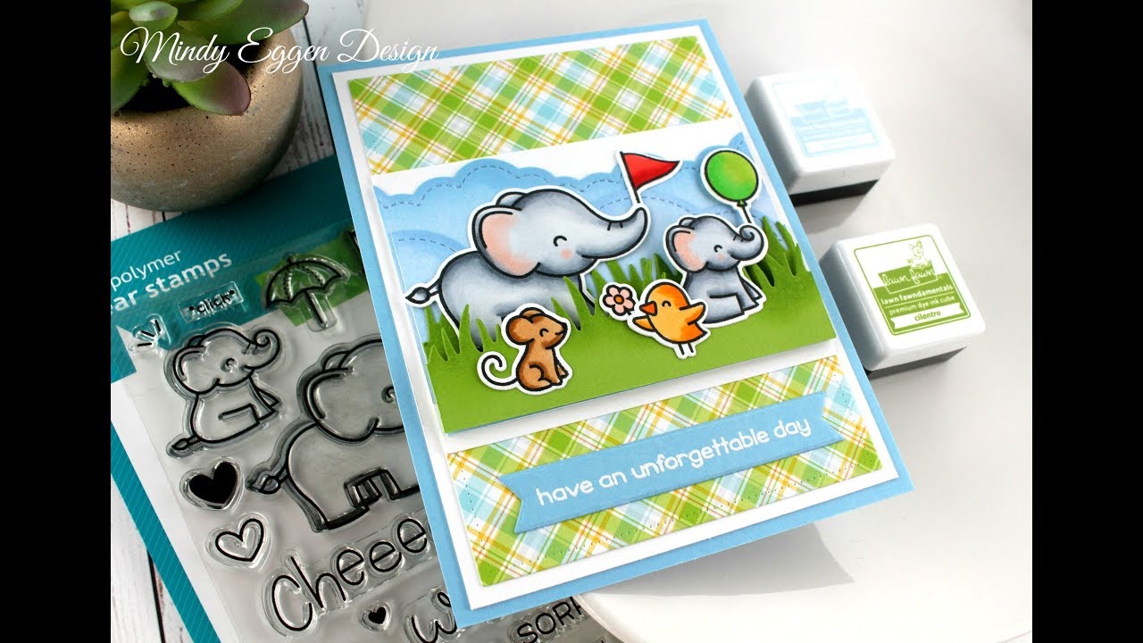 Lawn Fawn Elphie Selfie Copic Coloring | Lawn Fawnatics Challenge