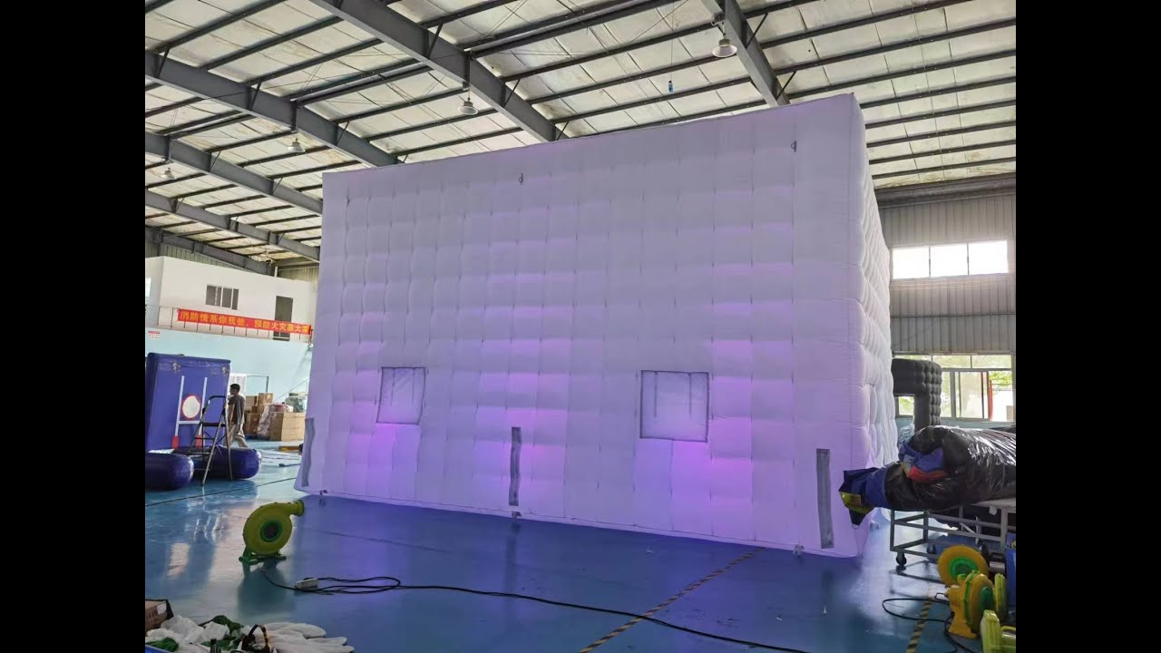 Size 26x26x16.4ft tall White Large LED Cube Tent Inflatable Nightclub Party Tent for Outdoor Events