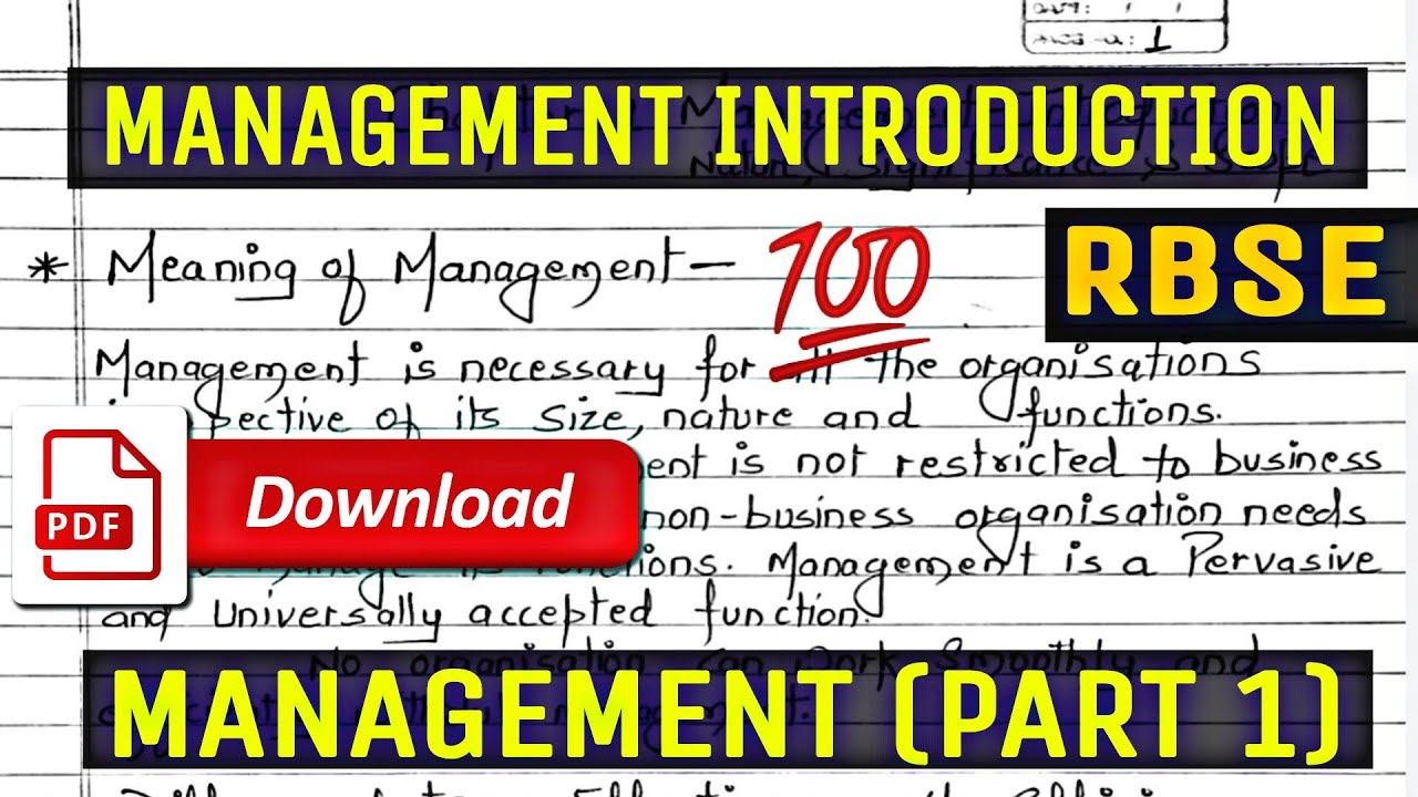 Management: Meaning, Definition & Features | Management Introduction (Part 1) | Business Studies |