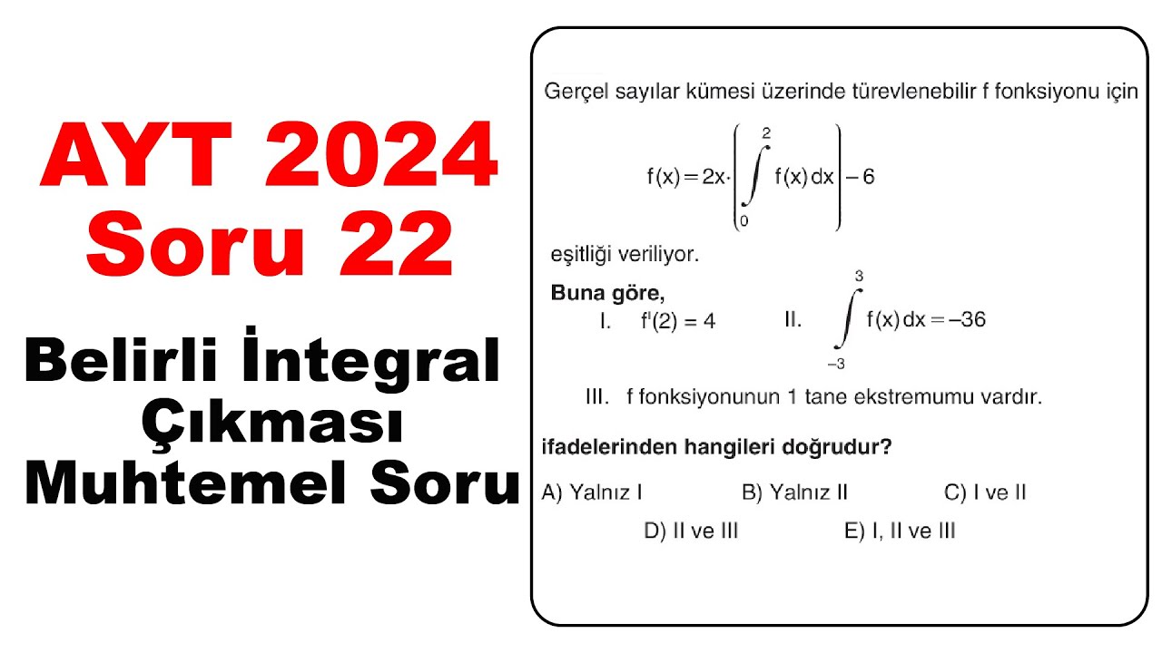 Belirli İntegral Çıkması Muhtemel Soru I Çap Yayınları #integral