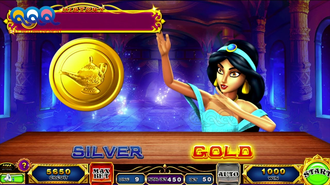 Aladdin Single Screen Monitor Video Slot Jackpot Gambling Games Machines For Sale