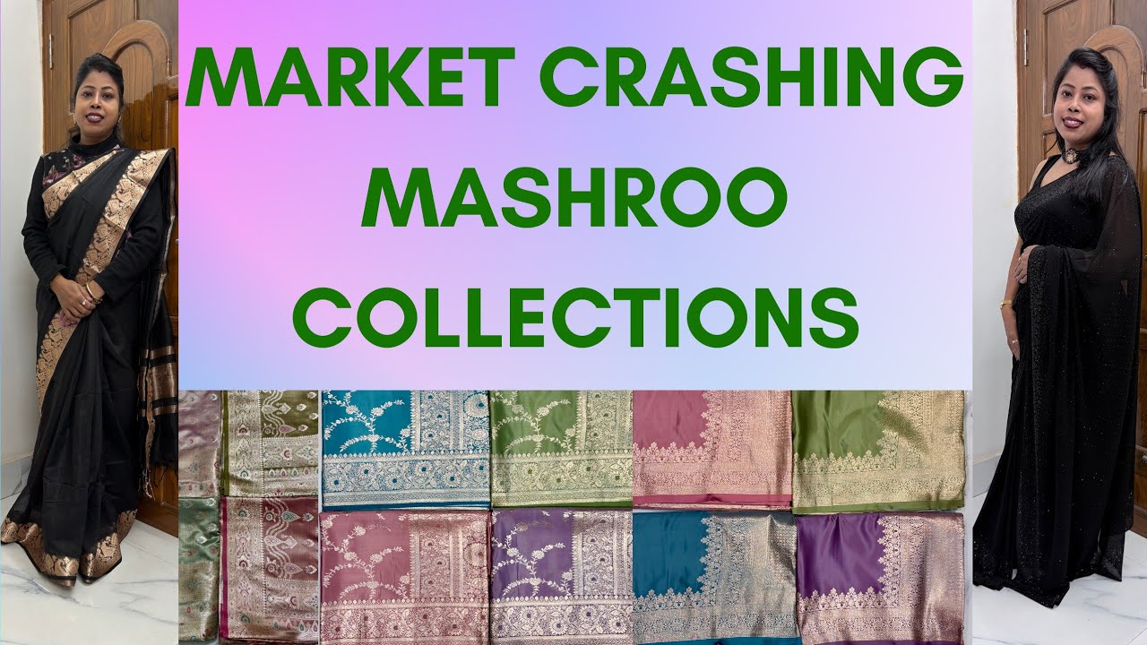 Market Crashing Mashroo Collections!!!! || 8617714946 #saree #shopping #fashion