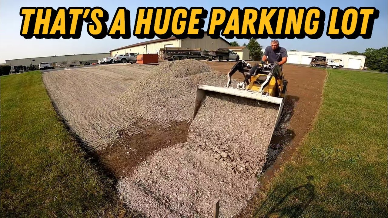 Watch a Mini Skid Steer Build a Massive Parking Lot ✅