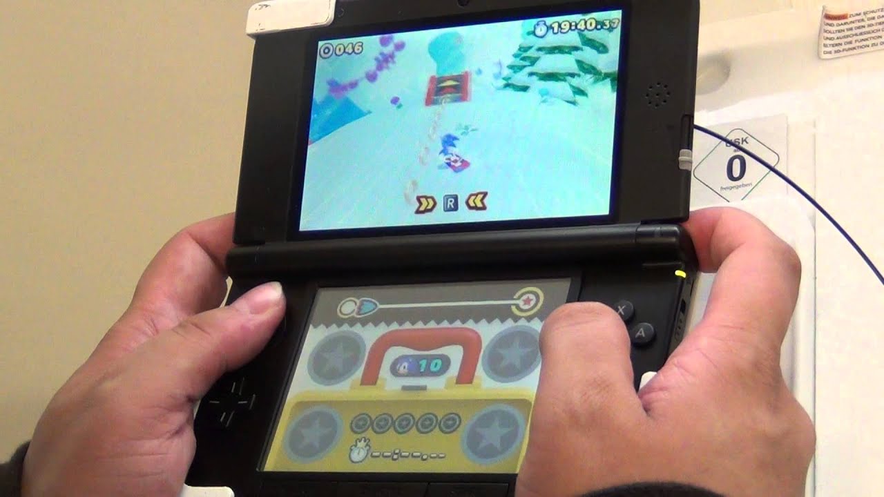 Sonic Lost World 3DS Live Demo Full Gameplay Snowboard HD (N-Gamz)
